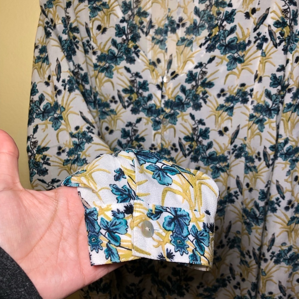 J.Jill floral long sleeve V-Neck top size L - Picture 5 of 10